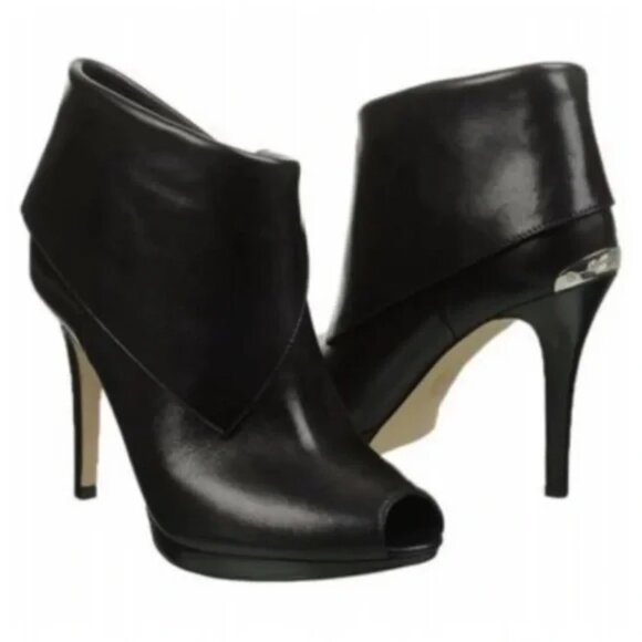 NIBMICHAEL KORS Kendra Open-Toe leather Calfskin Bootie Black - Picture 2 of 2